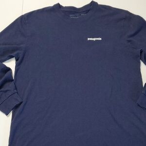 Patagonia Men's Long-sleeved P-6 Responsibili-tee Navy Blue Shirt